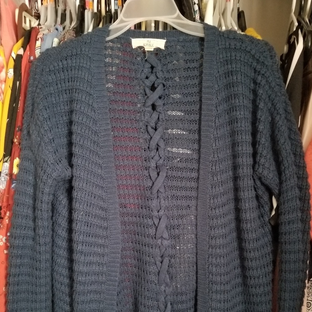 Navy blue sweater cardigan